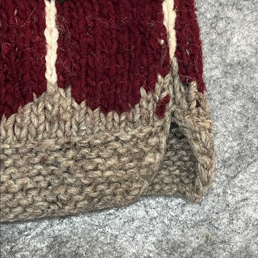 Handmade 100% Wool Pullover Sweater with Trees Nature Theme Ecuador - Picture 7 of 8